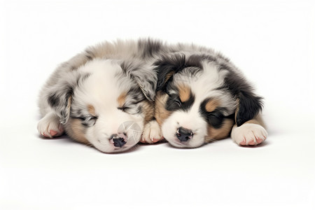 两只小狗一起睡觉图片