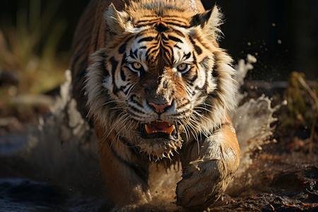 捕猎的老虎图片