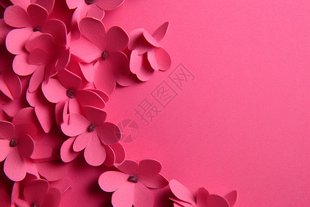 粉色纸花装饰背景图片