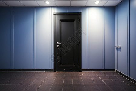 卧室的门蓝色黑门高清图片