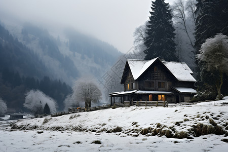 童话里房子冬日童话背景