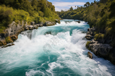 流动的瀑布自然水景高清图片