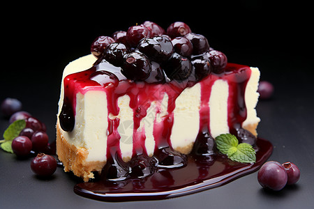 蓝莓奶酪蛋糕的诱惑图片