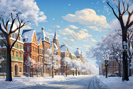 冬天的城市图片
