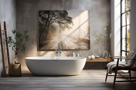 现代主义浴室背景图片