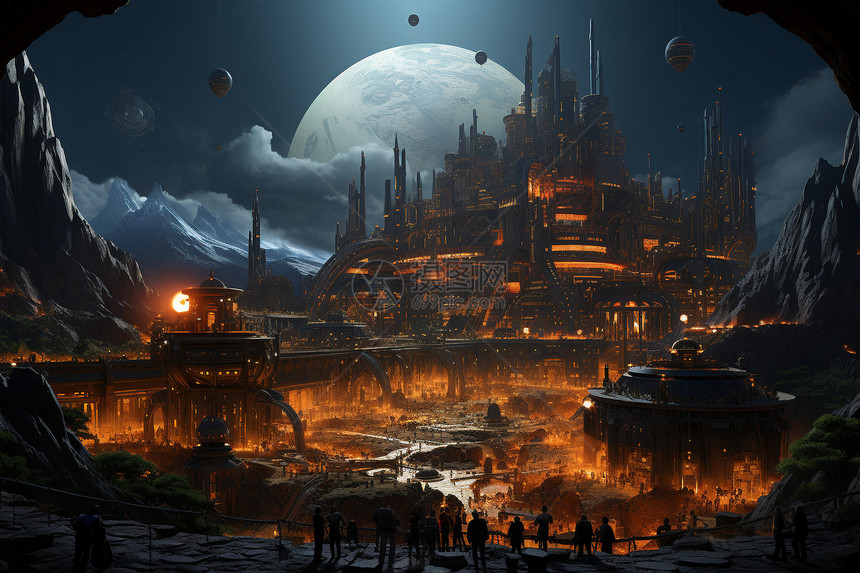 月光下的幻境之城图片