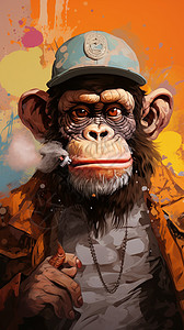 猴子漫画背景图片