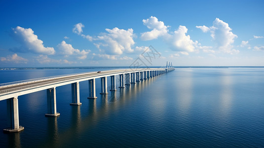 大海上的桥梁高清图片