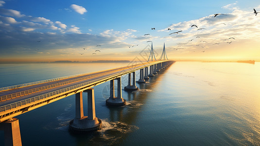 跨海的桥梁图片