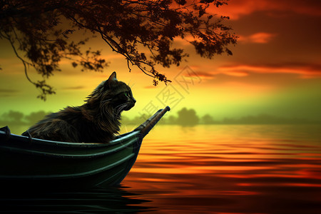 红天下的猫咪船上图片