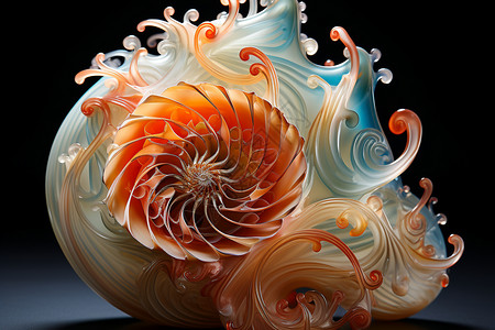贝壳装饰一个神奇漩涡设计图片