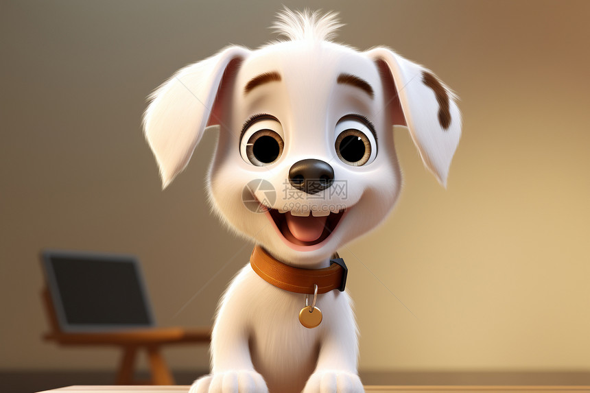 可爱3D卡通小狗图片