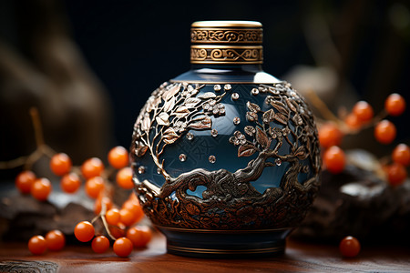 神秘的陶瓷罐背景图片