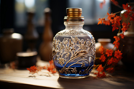 白瓶中国艺术的酒瓶设计图片