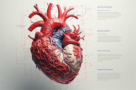 解剖的心脏结构背景图片