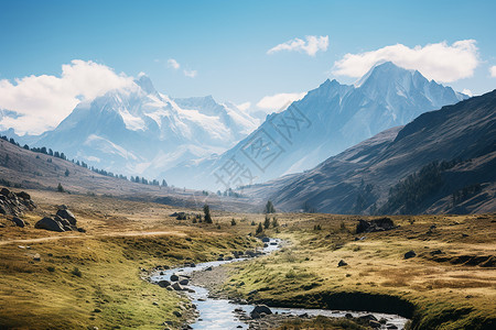 山川如画美景背景图片