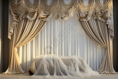 美丽自然的窗帘装饰背景图片