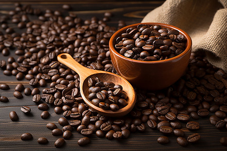 原生态的咖啡豆高清图片
