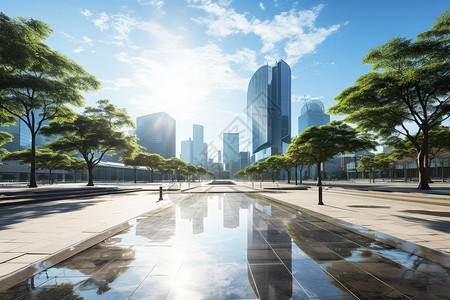 空旷的都市公园广场背景图片