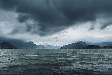 暴风雨前的宁静海洋景观背景