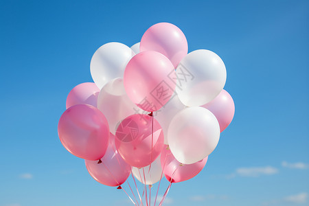 空中飘荡的气球背景图片