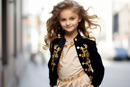 时尚年轻的小女孩背景图片
