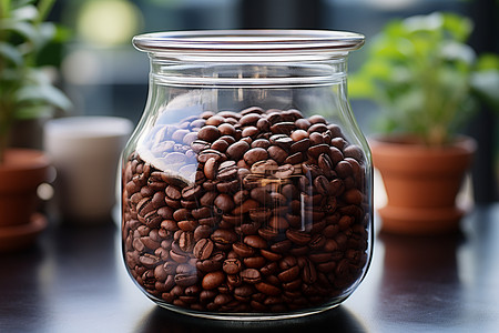 高级罐子高级感的咖啡豆背景
