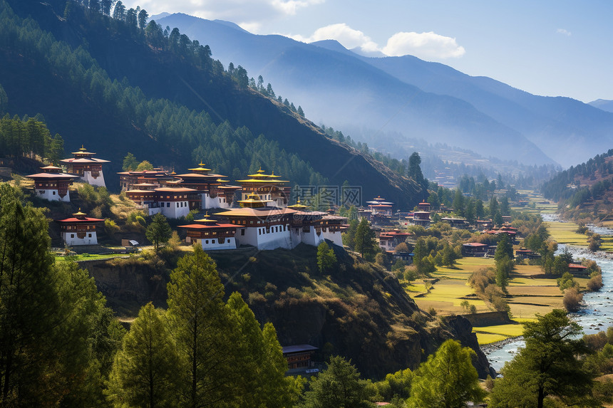 喜马拉雅山脉上的美丽景观图片