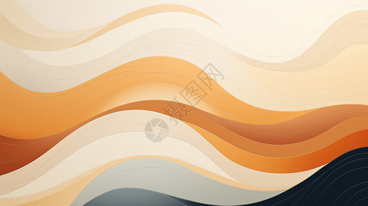 波浪图形素材简约几何波浪曲线装饰画插画