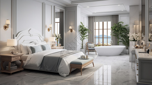典雅的卧室背景图片