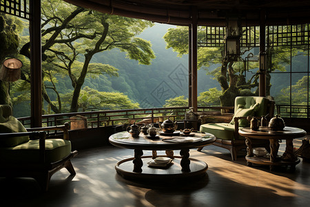 国风茶室中式国风的禅意茶馆设计图片