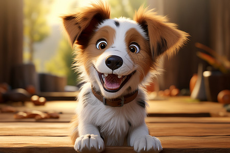 快乐的卡通狗背景图片