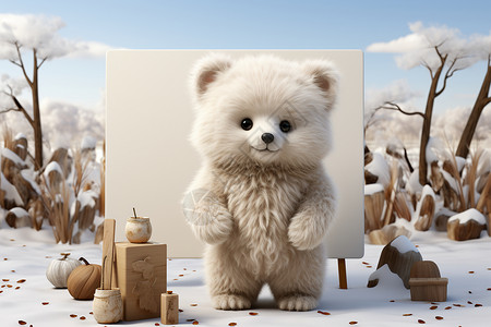 可爱卡通熊的3D影像图片