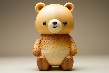 3D卡通小熊模型背景图片