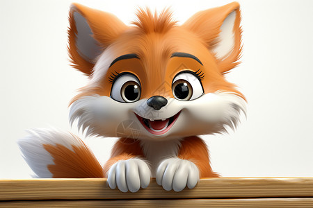 可爱的3D卡通狐狸背景图片
