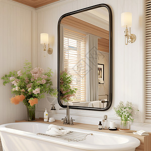 美式豪华浴室背景图片
