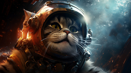 太空中的猫咪背景图片