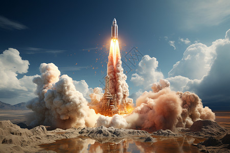 火箭爆炸航天火箭发射基地设计图片