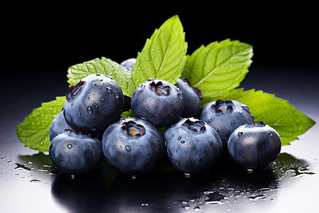 美味清新的蓝莓水果背景图片