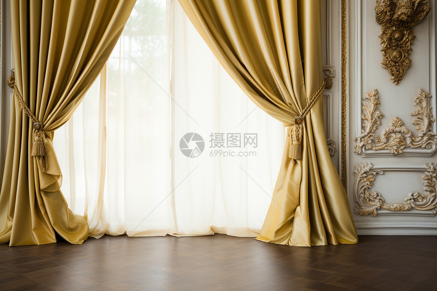 室内家居房间的窗帘装饰图片