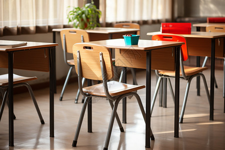板凳素材教室的桌椅背景