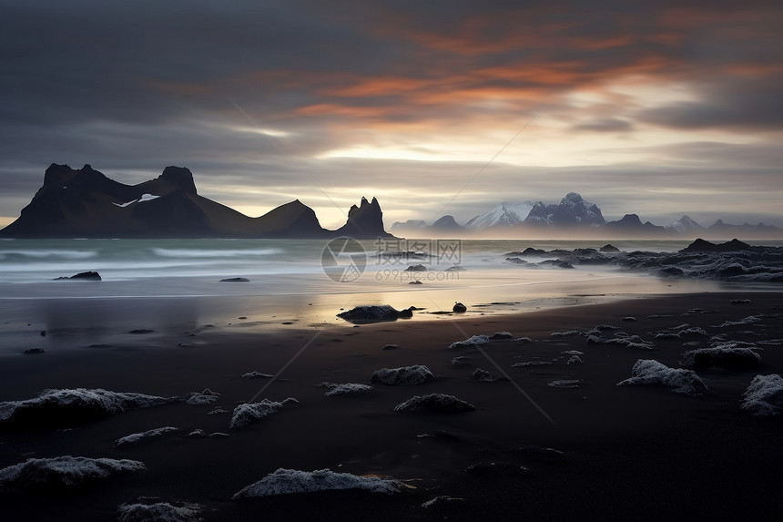 冰岛天然的海岸图片