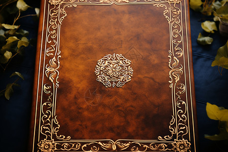 复古欧式花纹棕色的皮质复古书面背景