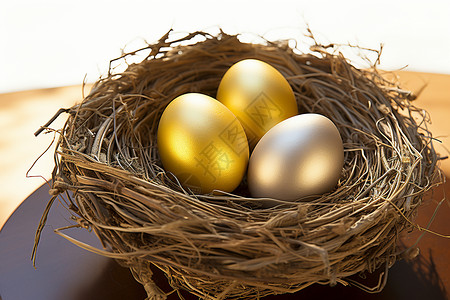 金色彩蛋图标闪耀的复活节彩蛋背景