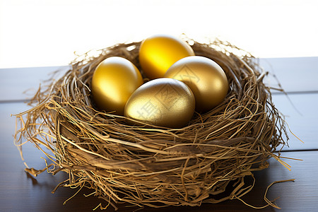 庆祝复活节的金色彩蛋背景图片