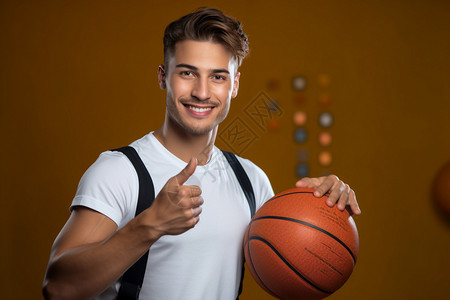 男士抱着篮球图片