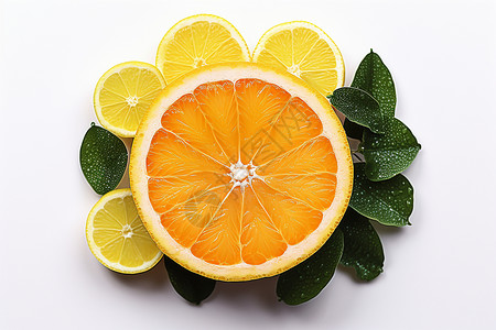清新美味的橙子柠檬片图片