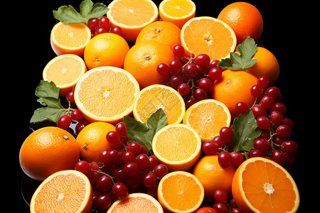 健康营养的橙子和浆果图片