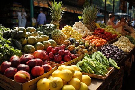 各种绿色果蔬产品背景图片