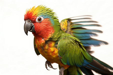 彩色鹦鹉展翅高飞背景图片